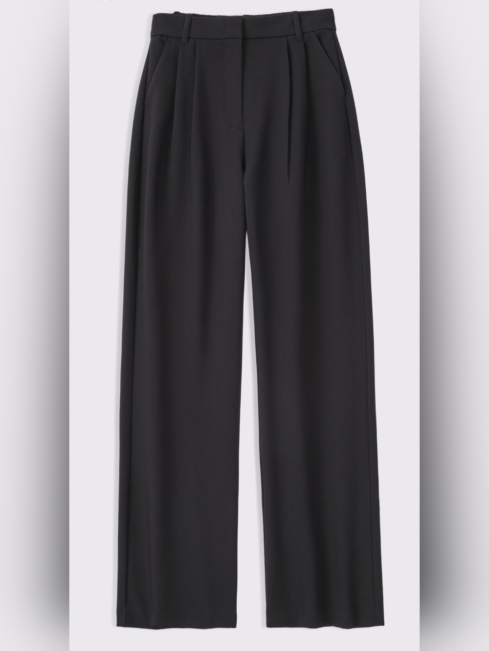 Curve Love A&F Sloane Tailored Wide Leg Pant Black 33 Long